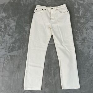 Not For Resale Levi's 501 Jeans Womens 27 White High Rise Straight Button Fly